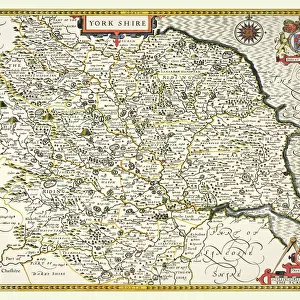 Old County Map of Yorkshire 1611 by John Speed