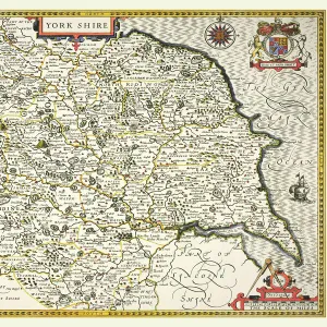 Old County Map of Yorkshire 1611 by John Speed