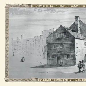 Old Houses at the bottom of Pinfold Street and Navigation Street, Birmingham 1830