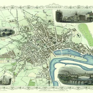 Old Map of Aberdeen 1851 by John Tallis