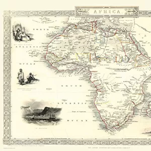 Old Map of Africa 1851 by John Tallis