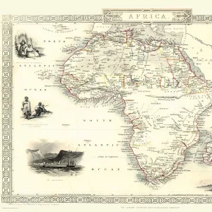 Old Map of Africa 1851 by John Tallis