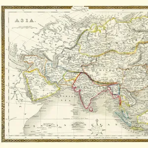 Old Map of Asia 1852 by Henry George Collins