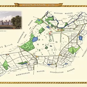 Old Map of Aston Manor near Birmingham 1796