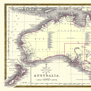 Old Map of Australia 1852 by Henry George Collins