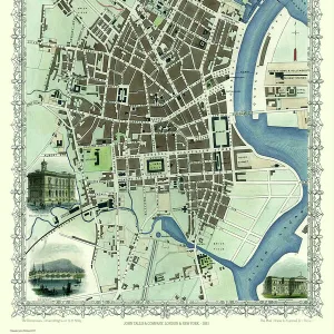 Old Map of Belfast 1851 by John Tallis