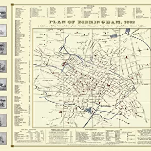 Old Map of Birmingham 1832 by James Drake