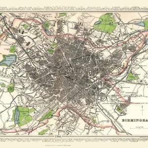 Old Map of Birmingham 1866 by Fullarton & Co