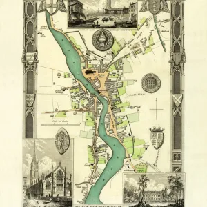 Old Map of Boston England 1836 by Thomas Moule