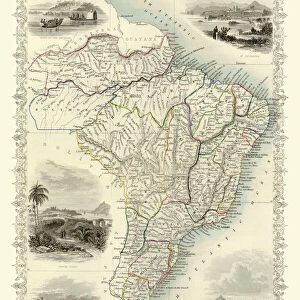 Old Map of Brazil 1851 by John Tallis