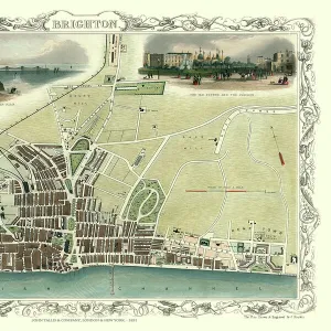 Old Map of Brighton 1851 by John Tallis