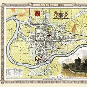 Old Map of Chester 1805 by Cole and Roper