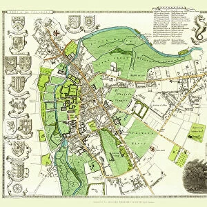Old Map of the City of Cambridge 1836 by Thomas Moule