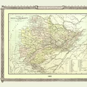 Old Map of the Counties of Ross and Cromarty from the Philips Handy Atlas of 1882
