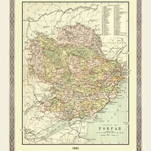 Old Map of the County of Forfar from the Philips Handy Atlas of 1882