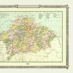 Old Map of the County of Haddington from the Philips Handy Atlas of 1882