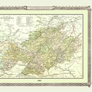 Old Map of the County of Inverness from the Philips Handy Atlas of 1882