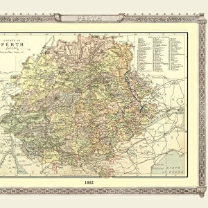Old Map of the County of Perth from the Philips Handy Atlas of 1882