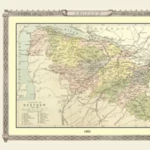 Old Map of the County of Renfrew from the Philips Handy Atlas of 1882