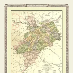 Old Map of the County of Roxburgh from the Philips Handy Atlas of 1882