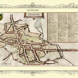 Old Map of Coventry 1730
