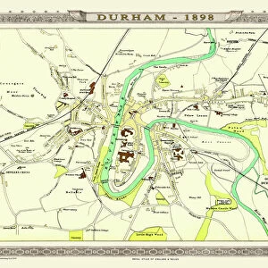 Old Map of Durham 1898 from the Royal Atlas by Bartholomew