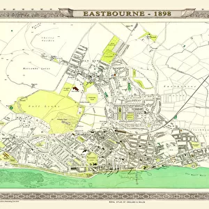 Old Map of Eastbourne 1898 from the Royal Atlas by Bartholomew