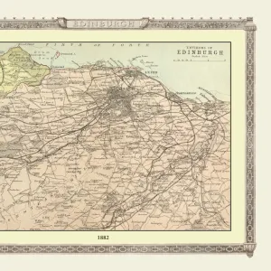 Old Map of the Environs of Edinburgh from the Philips Handy Atlas of 1882