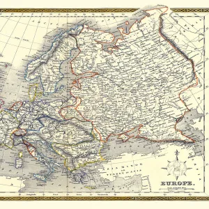 Old Map of Europe 1852 by Henry George Collins