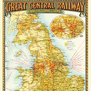 Old Map of the Great Central Railway and its Connections 1903