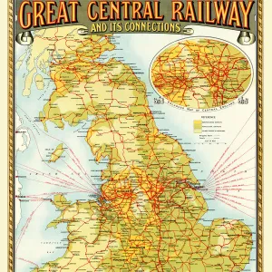 Old Map of the Great Central Railway and its Connections 1903