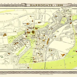 Old Map of Harrogate 1898 from the Royal Atlas by Bartholomew