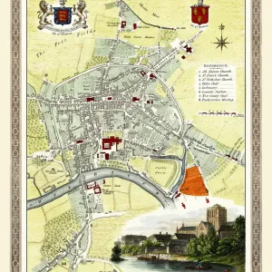 Mapa antiguo de Hereford 1806 por Cole y Roper.
