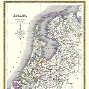 Old Map of Holland 1852 by Henry George Collins