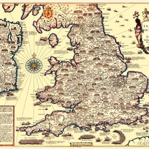 Maps from the British Isles Fine Art Print Collection: England with Wales PORTFOLIO