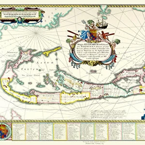 Old Map of The Island of Bermuda 1635 by Willem & Johan Blaue from the Theatrum Orbis Terrarum