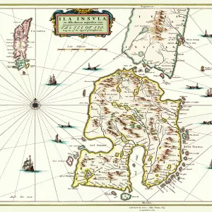 Old Map of the Isle of Islay Scotland 1654 by Johan Blaeu from the Atlas Novus