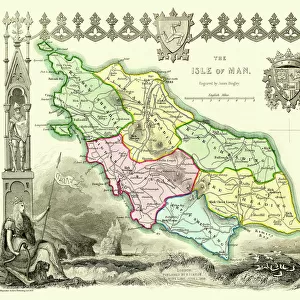 Old Map of The Isle of Man 1836 by Thomas Moule