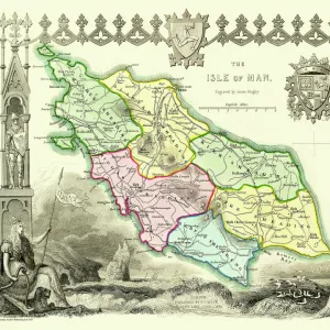 Old Map of The Isle of Man 1836 by Thomas Moule