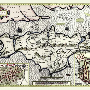 Old Map of The Isle of Wight 1611 by John Speed