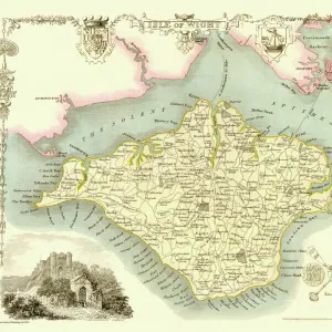 Old Map of The Isle of Wight 1836 by Thomas Moule