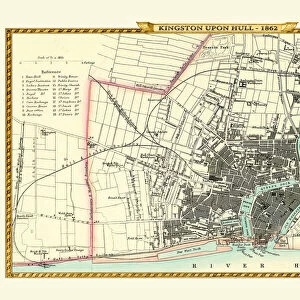 Old Map of Kingston Upon Hull 1862 by Fullarton & Co