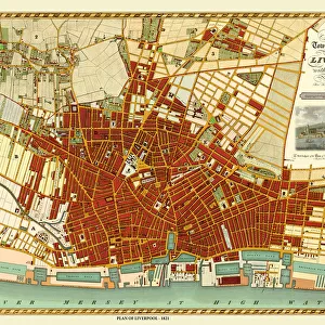 Old Map of Liverpool 1821 by J. Gore