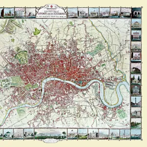 Old Map of London 1851 by John Tallis