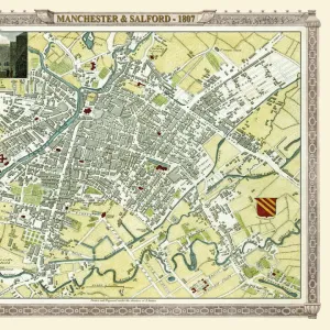 Old Map of Manchester 1807 by Cole and Roper