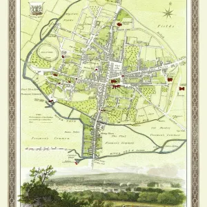 Mapa antiguo de Northampton 1807 por Cole y Roper.