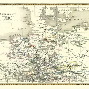 Old Map of Northern Germany 1852 by Henry George Collins