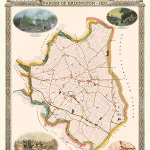 Old Map of The Parish of Erdington 1833