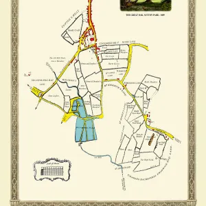 Old Map of the Royal Town of Sutton Coldfield 1765 by John Snape