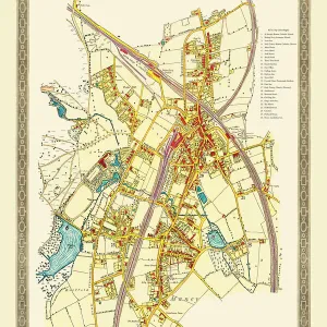 Old Map of the Royal Town of Sutton Coldfield 1884